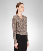 Bottega Veneta® Multicolor Cashmere Silk Fence Print Cardigan Bottega Veneta® Multicolor Cashmere Silk Fence Print Cardigan
