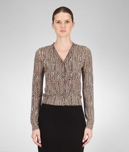 BOTTEGA VENETA - Cardigan aus Kaschmir und Seide mit Karomuster Multicolor
