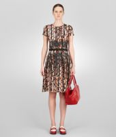 Bottega Veneta® Kleid aus Seide mit Karomuster Multicolor Nero Bottega Veneta® Kleid aus Seide mit Karomuster Multicolor Nero