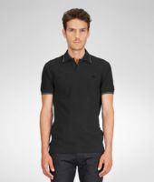 Bottega Veneta® Nero Solid Piquet Polo Bottega Veneta® Nero Solid Piquet Polo