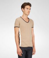 Bottega Veneta® T-Shirt aus biologischer Baumwolle Walnut, Pearl und Dark Navy Bottega Veneta® T-Shirt aus biologischer Baumwolle Walnut, Pearl und Dark Navy
