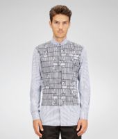 Bottega Veneta® Prusse Bianco Nero Framework Print Shirt Bottega Veneta® Prusse Bianco Nero Framework Print Shirt