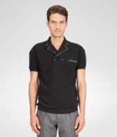 Bottega Veneta® NERO PAINTED PIQUET POLO Bottega Veneta® NERO PAINTED PIQUET POLO