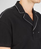 Bottega Veneta® NERO PAINTED PIQUET POLO Bottega Veneta® NERO PAINTED PIQUET POLO