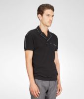 Bottega Veneta® NERO PAINTED PIQUET POLO Bottega Veneta® NERO PAINTED PIQUET POLO