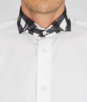 Bottega Veneta® BIANCO NERO HANDCHECK COTTON SHIRT Bottega Veneta® BIANCO NERO HANDCHECK COTTON SHIRT