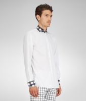 Bottega Veneta® BIANCO NERO HANDCHECK COTTON SHIRT Bottega Veneta® BIANCO NERO HANDCHECK COTTON SHIRT