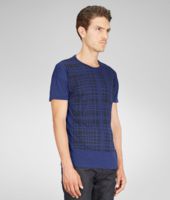 Bottega Veneta® T-SHIRT AUS JERSEY MIT GRAFISCHEM KARO ADMIRAL NERO Bottega Veneta® T-SHIRT AUS JERSEY MIT GRAFISCHEM KARO ADMIRAL NERO