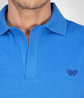Bottega Veneta® Signal Blue Solid Piquet Polo Bottega Veneta® Signal Blue Solid Piquet Polo