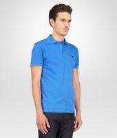 Bottega Veneta® Signal Blue Solid Piquet Polo Bottega Veneta® Signal Blue Solid Piquet Polo