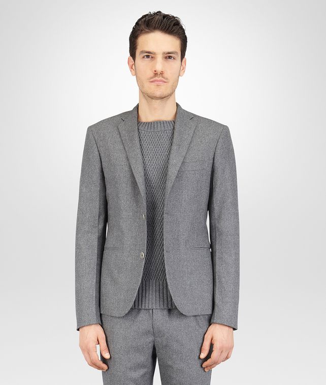 BOTTEGA VENETA New Light Grey Melange Reagle Flannel Jacket Formalwear or shirt U fp