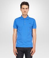 Bottega Veneta® POLOSHIRT AUS ROBUSTEM PIKEE SIGNAL BLUE Bottega Veneta® POLOSHIRT AUS ROBUSTEM PIKEE SIGNAL BLUE