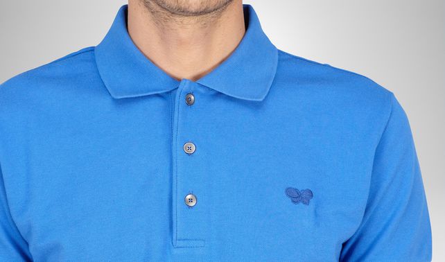BOTTEGA VENETA - POLOSHIRT AUS ROBUSTEM PIKEE SIGNAL BLUE