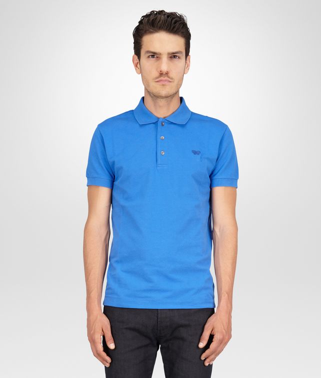 BOTTEGA VENETA POLOSHIRT AUS ROBUSTEM PIKEE SIGNAL BLUE Polo & T-Shirt U fp