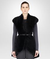 Bottega Veneta® Nero Long Hair Shearling Merinos Vest Bottega Veneta® Nero Long Hair Shearling Merinos Vest