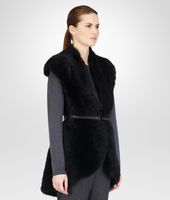 Bottega Veneta® Nero Long Hair Shearling Merinos Vest Bottega Veneta® Nero Long Hair Shearling Merinos Vest