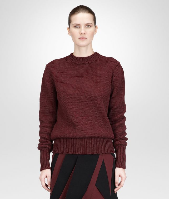 BOTTEGA VENETA AUBERGINE DRY WOOL SWEATER Knitwear or Top or Shirt D fp