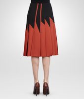Bottega Veneta® BURNT RED NERO CREPE VISCOSE SABLE SKIRT Bottega Veneta® BURNT RED NERO CREPE VISCOSE SABLE SKIRT