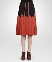 Bottega Veneta® BURNT RED NERO CREPE VISCOSE SABLE SKIRT Bottega Veneta® BURNT RED NERO CREPE VISCOSE SABLE SKIRT