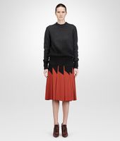 Bottega Veneta® BURNT RED NERO CREPE VISCOSE SABLE SKIRT Bottega Veneta® BURNT RED NERO CREPE VISCOSE SABLE SKIRT