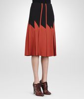 Bottega Veneta® BURNT RED NERO CREPE VISCOSE SABLE SKIRT Bottega Veneta® BURNT RED NERO CREPE VISCOSE SABLE SKIRT
