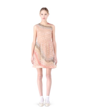 Redvalentino Rainbow Printed Lace Dress For Women Redvalentino Rainbow Printed Lace Dress