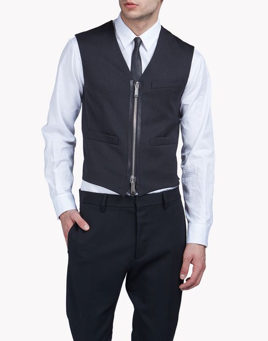 wool zipped vest coats & jackets Man Dsquared2
