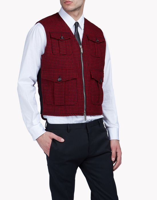 micro-check military vest coats & jackets Man Dsquared2