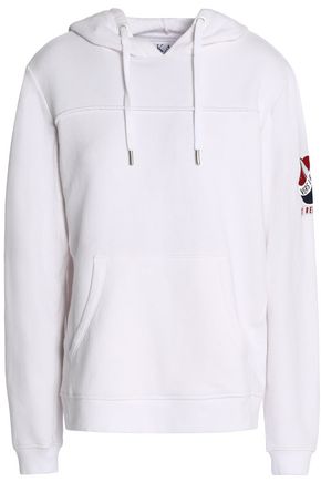Zoe Karssen Woman Appliquéd Cotton-blend Terry Hooded Sweatshirt White Size XS