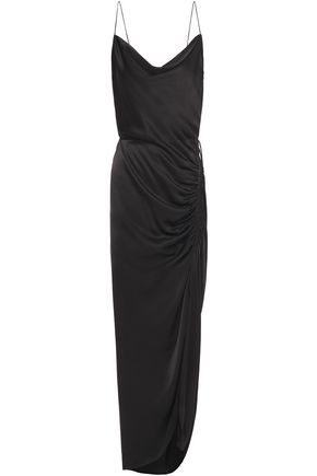 Veronica Beard Woman Ruched Satin-crepe Gown Black Size 2