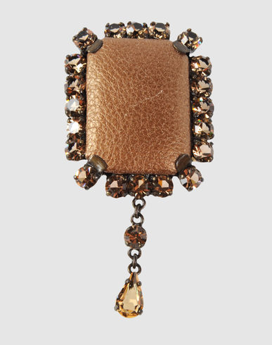 ORCIANI - Leather and Metal Brooch