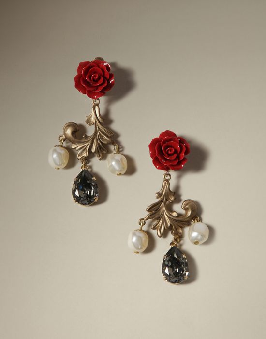 ORECCHINI A CLIPS CON ROSE - Orecchini - Dolce&Gabbana - Inverno 2014 ORECCHINI A CLIPS CON ROSE - Orecchini - Dolce&Gabbana - Inverno 2014
