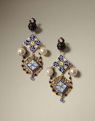 MAJOLICA CLIP ON EARRINGS - Earrings - Dolce&Gabbana - Winter 2014 MAJOLICA CLIP ON EARRINGS - Earrings - Dolce&Gabbana - Winter 2014