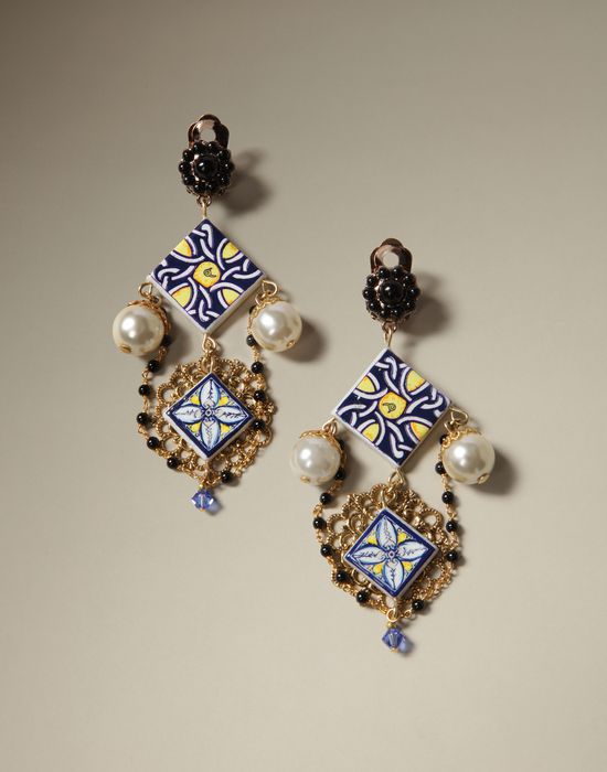 MAJOLICA CLIP ON EARRINGS - Earrings - Dolce&Gabbana - Winter 2014 MAJOLICA CLIP ON EARRINGS - Earrings - Dolce&Gabbana - Winter 2014