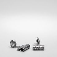 Intrecciato Oxydized Silver Cufflink - Cufflinks and tie pins - BOTTEGA VENETA - PE13 - 670