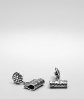 Bottega Veneta® Intrecciato Oxydized Silver Cufflink Bottega Veneta® Intrecciato Oxydized Silver Cufflink