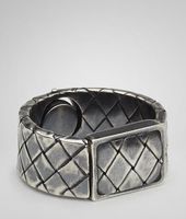 Bottega Veneta® Intrecciato Oxydized Silver Ring Bottega Veneta® Intrecciato Oxydized Silver Ring
