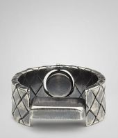 Bottega Veneta® Intrecciato Oxydized Silver Ring Bottega Veneta® Intrecciato Oxydized Silver Ring