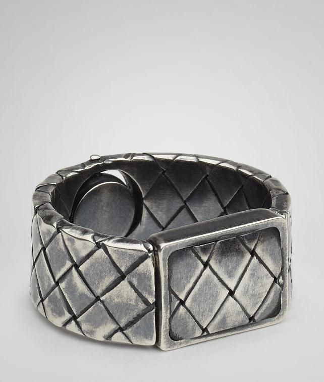 BOTTEGA VENETA Intrecciato Oxydized Silver Ring Ring U fp
