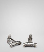 Bottega Veneta® Intrecciato Silver Cufflinks Bottega Veneta® Intrecciato Silver Cufflinks