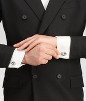 Bottega Veneta® Intrecciato Silver Cufflinks Bottega Veneta® Intrecciato Silver Cufflinks
