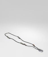 Bottega Veneta® Naturale Agata Oxydized Silver Nappa Pendant Bottega Veneta® Naturale Agata Oxydized Silver Nappa Pendant