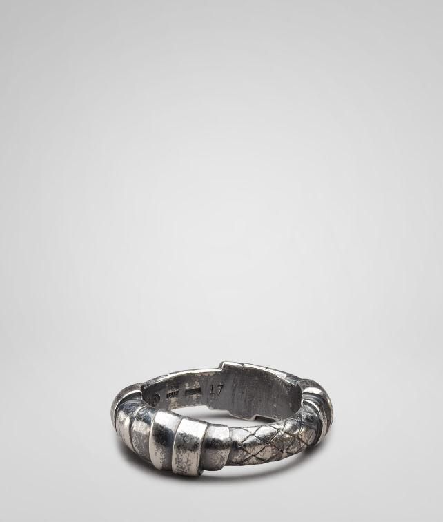 BOTTEGA VENETA Intrecciato Oxydized Silver Ring Ring U fp