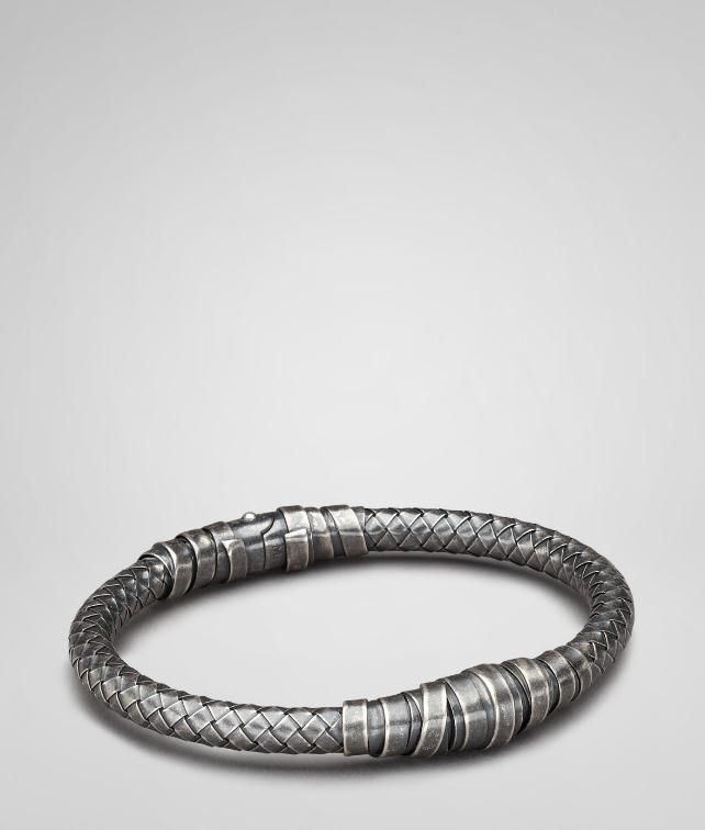 BOTTEGA VENETA Intrecciato Oxydized Silver Bracelet Bracelet U fp