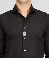 Bottega Veneta® Intrecciato Oxydized Silver Pendant Bottega Veneta® Intrecciato Oxydized Silver Pendant
