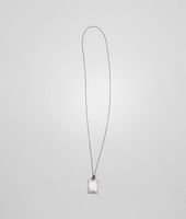 Bottega Veneta® Intrecciato Oxydized Silver Pendant Bottega Veneta® Intrecciato Oxydized Silver Pendant