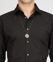 Bottega Veneta® Intrecciato Oxydized Silver Pendant Bottega Veneta® Intrecciato Oxydized Silver Pendant