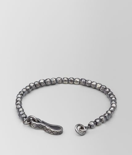 BOTTEGA VENETA - Bracciale in Argento Ossidato Intrecciato