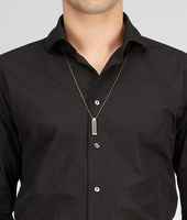 Bottega Veneta® Intrecciato Oxydized Silver Pendant Bottega Veneta® Intrecciato Oxydized Silver Pendant