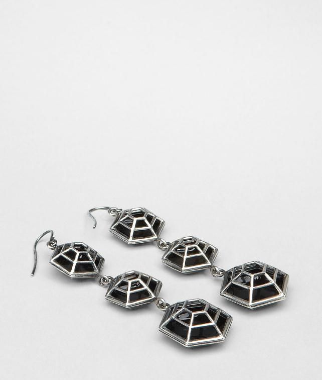 BOTTEGA VENETA Enamelled Antique Silver Earring Earrings D fp